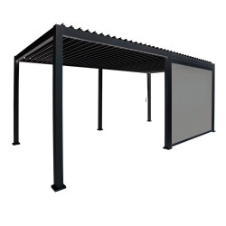 Store latéral pour Pergola Bioclimatique Ombréa® largeur 4 m - anthracite de marque CHALET & JARDIN, référence: B7136200
