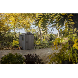 Abri jardin résine aspect bois Darwin 46 2,2 m² - Gris - CHALET & JARDIN