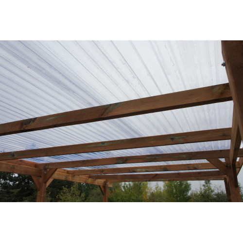 Carport en bois avec couverture PVC ondule Imperia 15 m² - CHALET & JARDIN