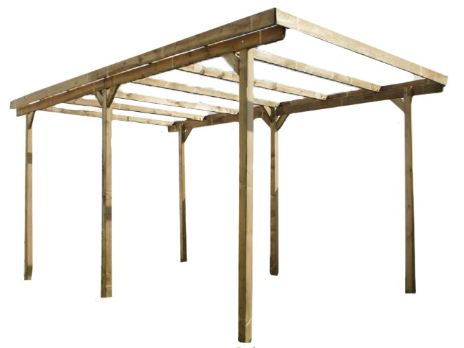 Carport en bois sans couverture Delahaye 15 m²