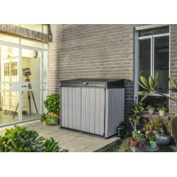 Coffre de jardin résine Elite store gris et noir - 1200 l - CHALET & JARDIN