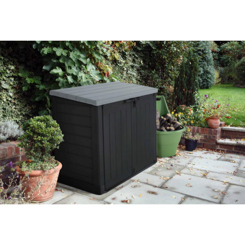Coffre de jardin résine Elite store gris et noir - 1200 l - CHALET & JARDIN