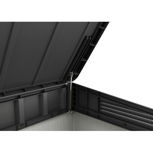 Coffre de jardin résine Elite store gris et noir - 1200 l - CHALET & JARDIN