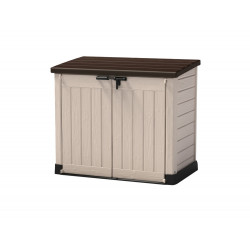 Coffre de jardin en résine multifonctions 1200 l - beige toit plat de marque CHALET & JARDIN, référence: J7130700