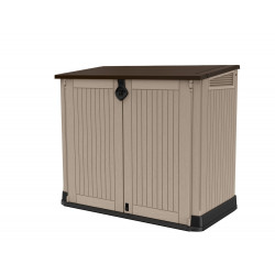 Coffre de jardin en résine multifonctions 880 l - beige (sans vérins) - CHALET & JARDIN