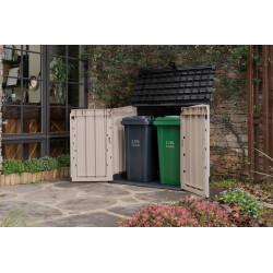 Coffre de jardin en résine multifonctions 880 l - beige (sans vérins) - CHALET & JARDIN