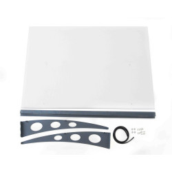 Marquise en aluminium/polycarbonate Saturne 135 x 90,5 x 18,8 cm - Blanc - CHALET & JARDIN