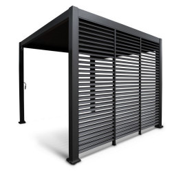 Panneau brise-vue latéral à ventelles 1 m pour pergola bioclimatique OMBREA - anthracite de marque CHALET & JARDIN, référence: J7132000