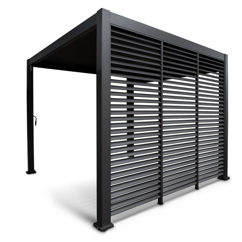Panneau brise-vue latéral à ventelles 1 m pour pergola bioclimatique OMBREA - anthracite
