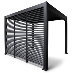 Panneau brise-vue latéral à ventelles 1,2 m pour pergola bioclimatique OMBREA - anthracite de marque CHALET & JARDIN, référence: J7132200