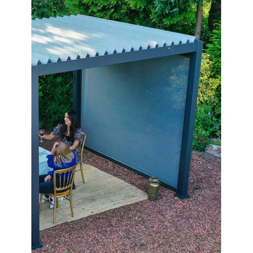 Pergola Bioclimatique Ombréa® 3 x 3 m + Store 3 m - anthracite - CHALET & JARDIN