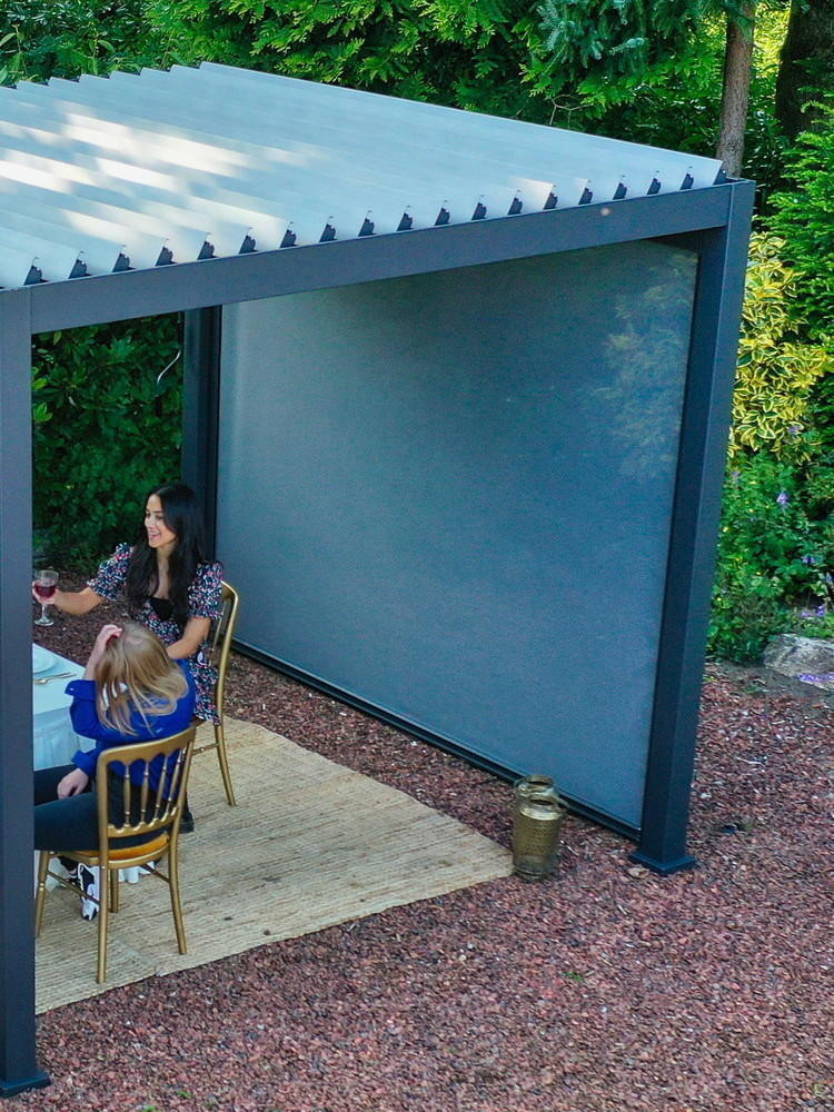 Pergola Bioclimatique Ombréa® 3 x 3 m + Store 3 m - anthracite