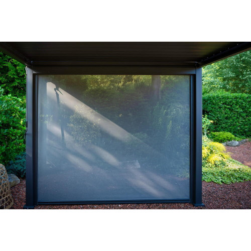 Pergola Bioclimatique Ombréa® 3 x 3 m + Store 3 m - anthracite - CHALET & JARDIN