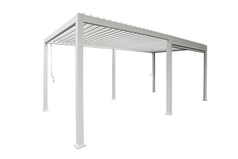 Pergola Bioclimatique OOmbréa® 3 x 6 m + 2 Stores 3 m - blanc