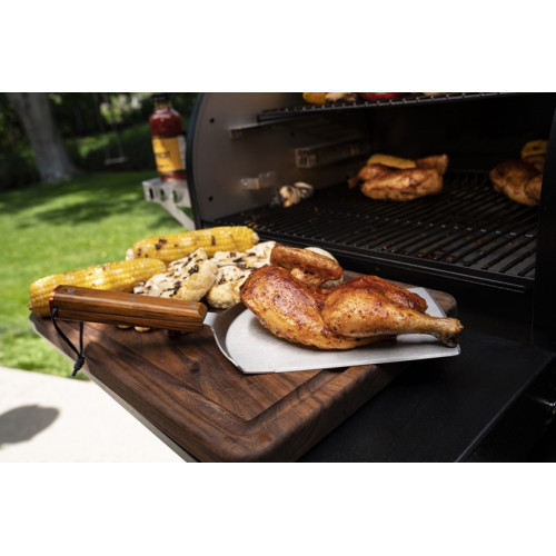 Grande spatule en inox pour barbecue - manche bois - 15 x 24 cm - 0,96 kg - Traeger