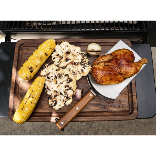 Grande spatule en inox pour barbecue - manche bois - 15 x 24 cm - 0,96 kg - Traeger