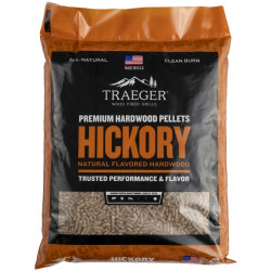 Pellets pour barbecue Hickory - Sac de 9 kg - 100% naturel de marque Traeger, référence: J7170100