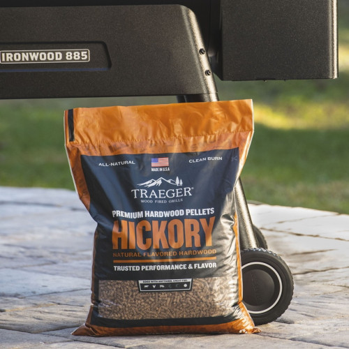 Pellets pour barbecue Hickory - Sac de 9 kg - 100% naturel - Traeger