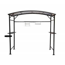 Carport barbecue finition époxy gris anthracite - toit réalisé en acier - HABRITA