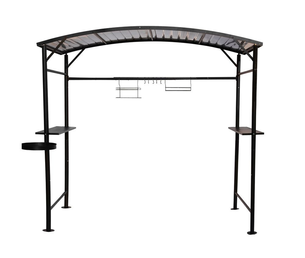 Carport barbecue finition époxy gris anthracite - toit réalisé en acier