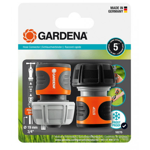 Gardena 2 raccords rapides et aquastop pour tuyaux d'arrosage - 19