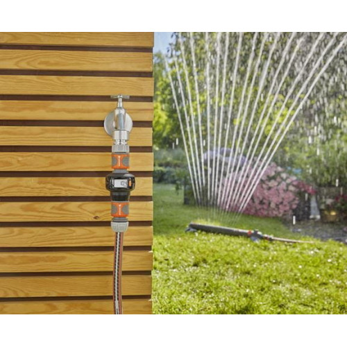 Compteur d'eau à pile AquaCount - pose horizontale ou verticale - écran rotatif - GARDENA