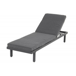 Bain de soleil Aveiro en aluminium - matelas en polyester - Anthracite de marque CHALET & JARDIN, référence: J7179900