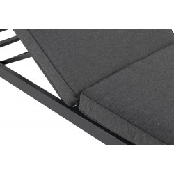 Bain de soleil Aveiro en aluminium - matelas en polyester - Anthracite - CHALET & JARDIN