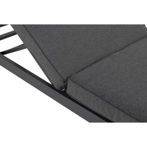 Bain de soleil Aveiro en aluminium - matelas en polyester - Anthracite - CHALET & JARDIN