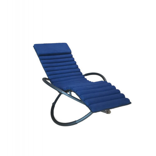 Bain de soleil Swing Luxe Monaco en aluminium - Bleu - CHALET & JARDIN