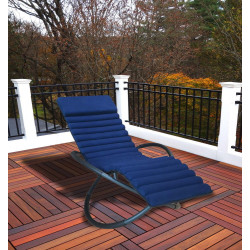 Bain de soleil Swing Luxe Monaco en aluminium - Bleu - CHALET & JARDIN