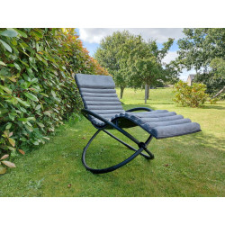 Bain de soleil Swing Luxe Monaco en aluminium - Gris anthracite de marque CHALET & JARDIN, référence: J7180200