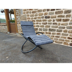 Bain de soleil Swing Luxe Monaco en aluminium - Gris anthracite - CHALET & JARDIN