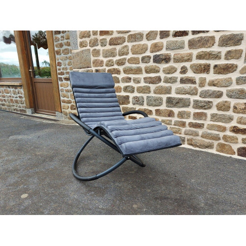 Bain de soleil Swing Luxe Monaco en aluminium - Gris anthracite - CHALET & JARDIN