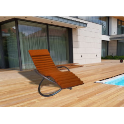 Bain de soleil Swing Luxe Monaco en aluminium - Terracotta - CHALET & JARDIN
