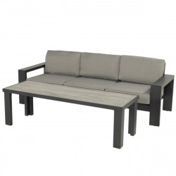 Canapé de jardin Titan 3 places + table basse - Gris/Anthracite de marque CHALET & JARDIN, référence: J7180600