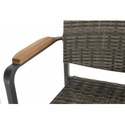 Chaise Sintra en résine tressée - pieds en aluminium - Anthracite/marron grisé - CHALET & JARDIN