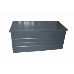 Coffre de jardin en métal 400l - Verrouillable à clé - Gris anthracite de marque CHALET & JARDIN, référence: J7181300