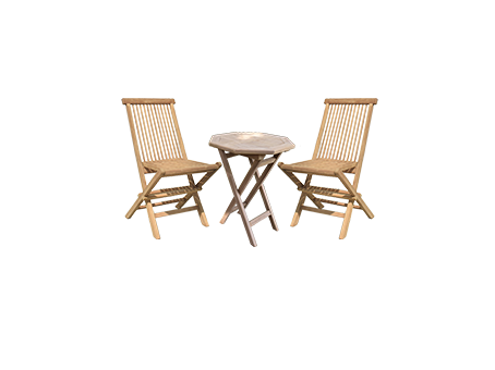 Chalet & Jardin Ensemble de jardin en bois 2 chaises pliantes + table basse octogonale pliante - vue 2