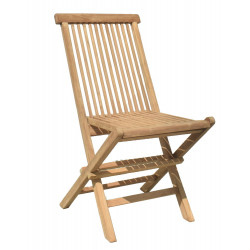 Ensemble de jardin en bois - 2 chaises pliantes + table basse octogonale pliante - CHALET & JARDIN