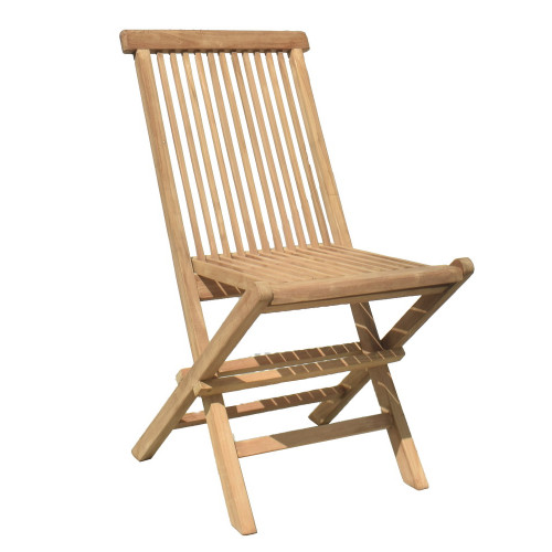 Ensemble de jardin en bois - 2 chaises pliantes + table basse octogonale pliante - CHALET & JARDIN