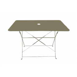 Ensemble repas Bistrot dépliant métal - Table + 4 Chaises - Taupe de marque CHALET & JARDIN, référence: J7182300