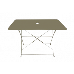 Ensemble repas Bistrot dépliant métal - Table + 4 Chaises - Taupe - CHALET & JARDIN