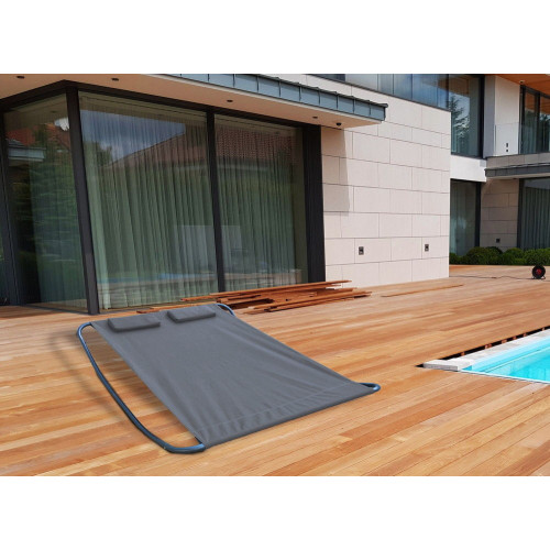 Lit double bain de soleil Monaco en aluminium - Gris anthracite - CHALET & JARDIN