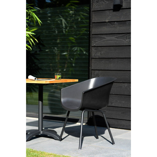 Lot de 2 chaises Amalia Element en résine - pieds en aluminium - Noir - CHALET & JARDIN