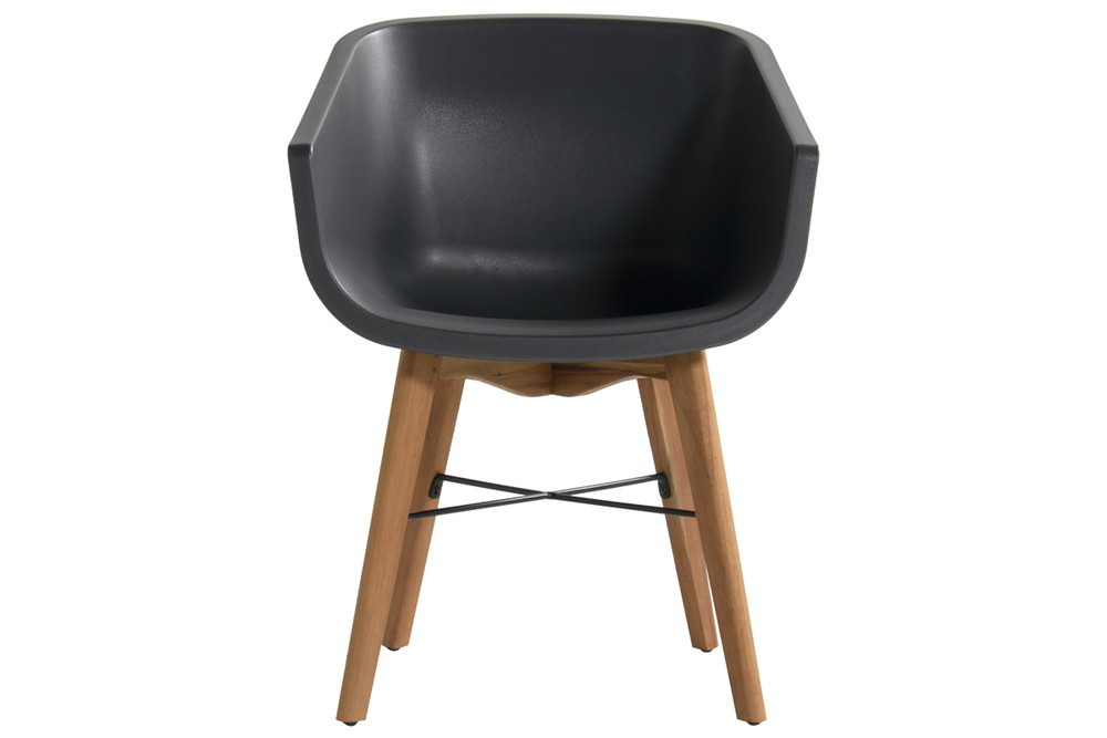 Lot de 2 chaises Amalia Eucalyptus en résine pieds en bois