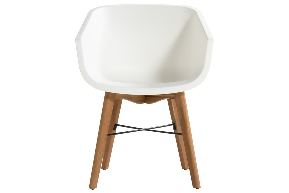 Lot de 2 chaises Amalia Eucalyptus en résine pieds en bois