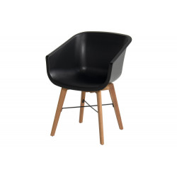 Lot de 2 chaises Amalia Eucalyptus en résine - pieds en bois - Noir de marque CHALET & JARDIN, référence: J7185300