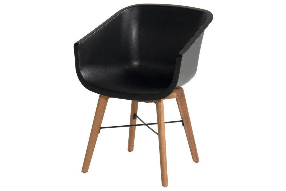 Lot de 2 chaises Amalia Eucalyptus en résine pieds en bois