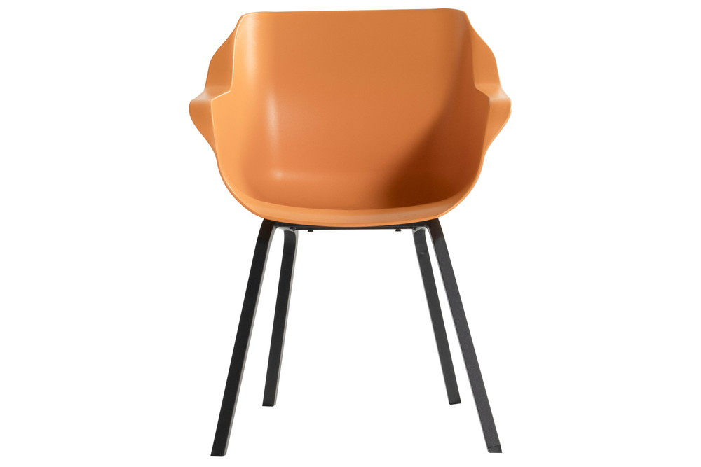 Lot de 2 chaises Sophie Element Armchair en résine - pieds en aluminium - Indian Orange